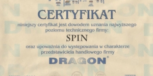 Dragon certyfikat uznania