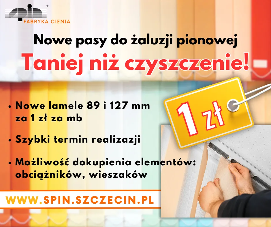 promocja żaluzje pionowe Spin Szczecin