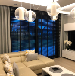 żaluzje drewniane czarne 50mm Spin Szczecin