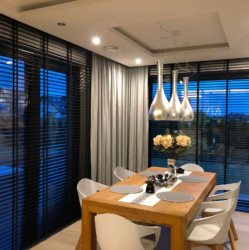 żaluzje drewniane czarne 50mm Spin Szczecin