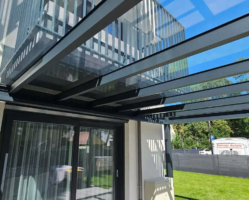 Pergola Fix z dachem ze szkła, dach szklany na taras, pergola szklana przyścienna, zadaszenie stałe Spin Szczecin Zachodniopomorskie