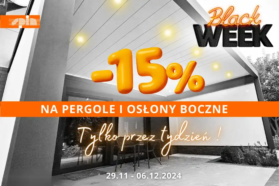 promocja black week pergole Spin Bobko Szczecin