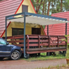 Pergola przyścienna ZEN Pergola tkaninowa Zen zadaszenia tarasowe pergola rzymska Spin Szczecin